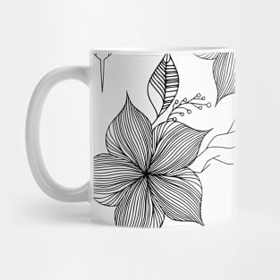 Flower Artwork line illustration Mug